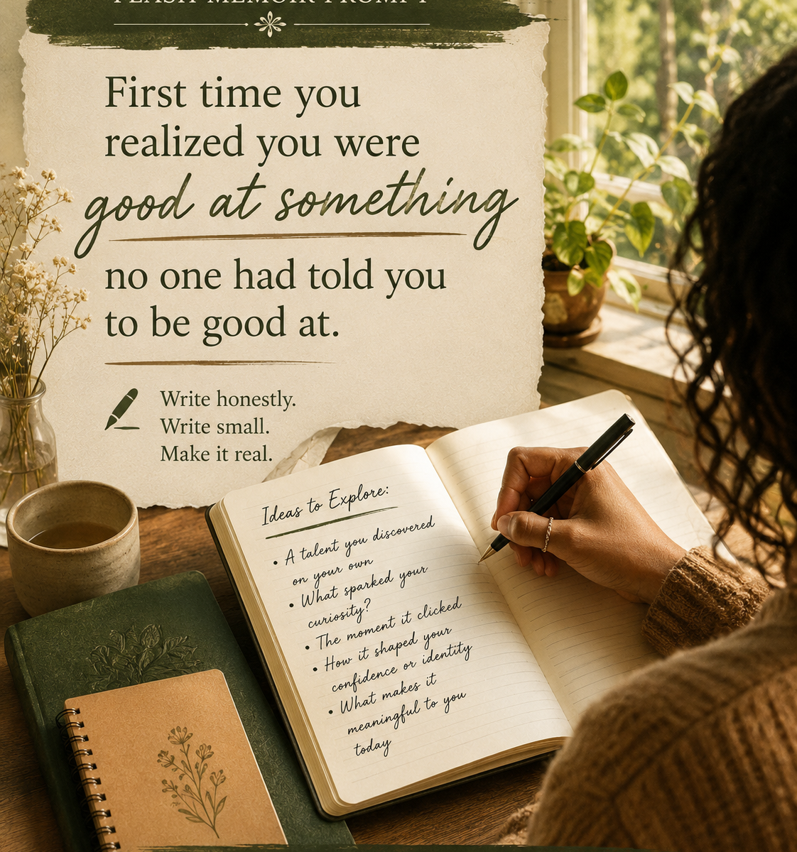 Flash Memoir prompt good at something