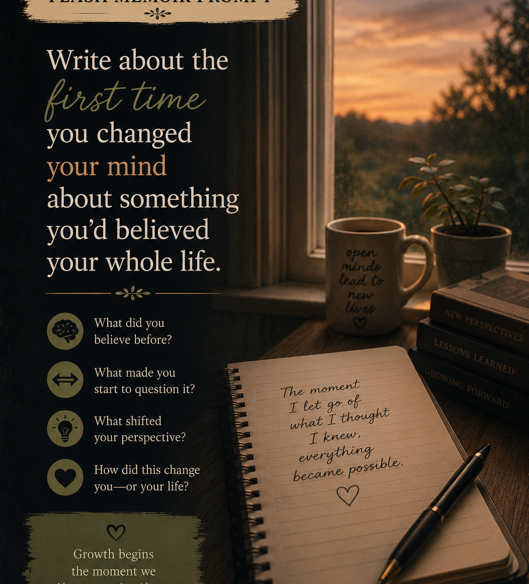 Flash memoir prompt changed your mind