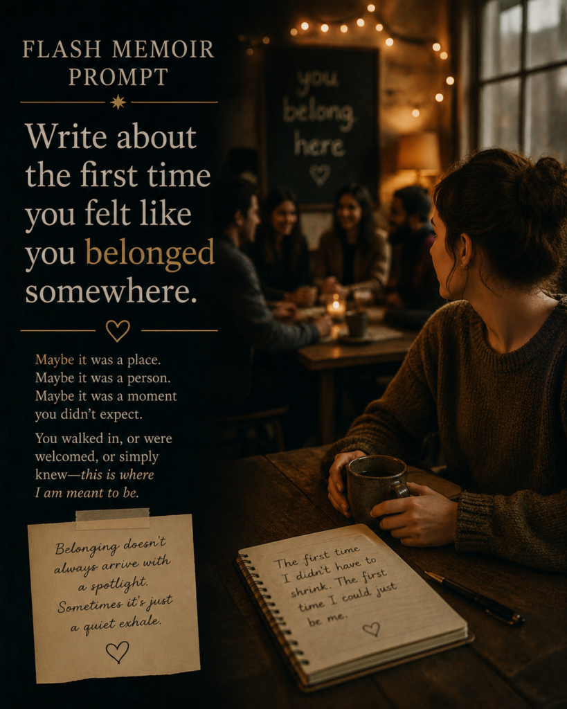 Flash Memoir Belonging Prompt