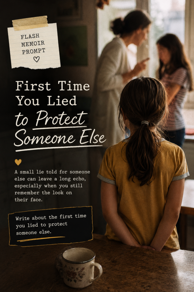 flash memoir prompt first time lied protect someone