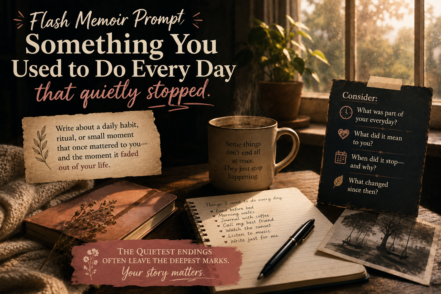 flash memoir prompt habit